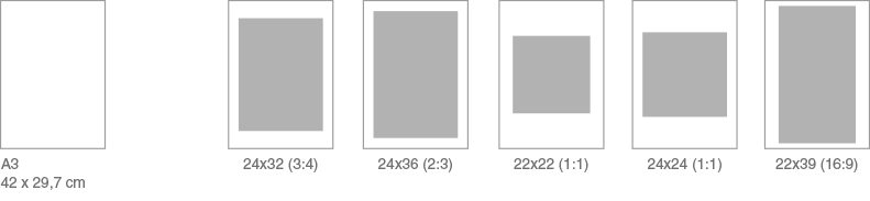 Fine art sizes