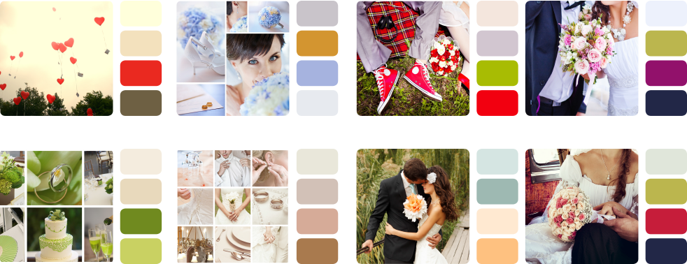 Cover Editor, finden Sie die Farbe für Ihr Hochzeits-Cover.