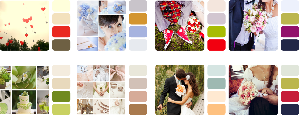 leitmotiv-matrimonio Cover Editor, finden Sie die Farbe für Ihr Hochzeits-Cover.