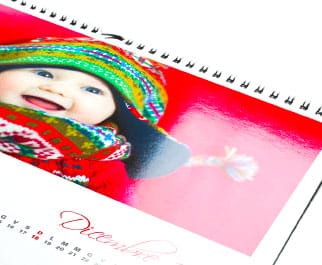 calendario fotografico orizzontale stampato in qualità fotografica