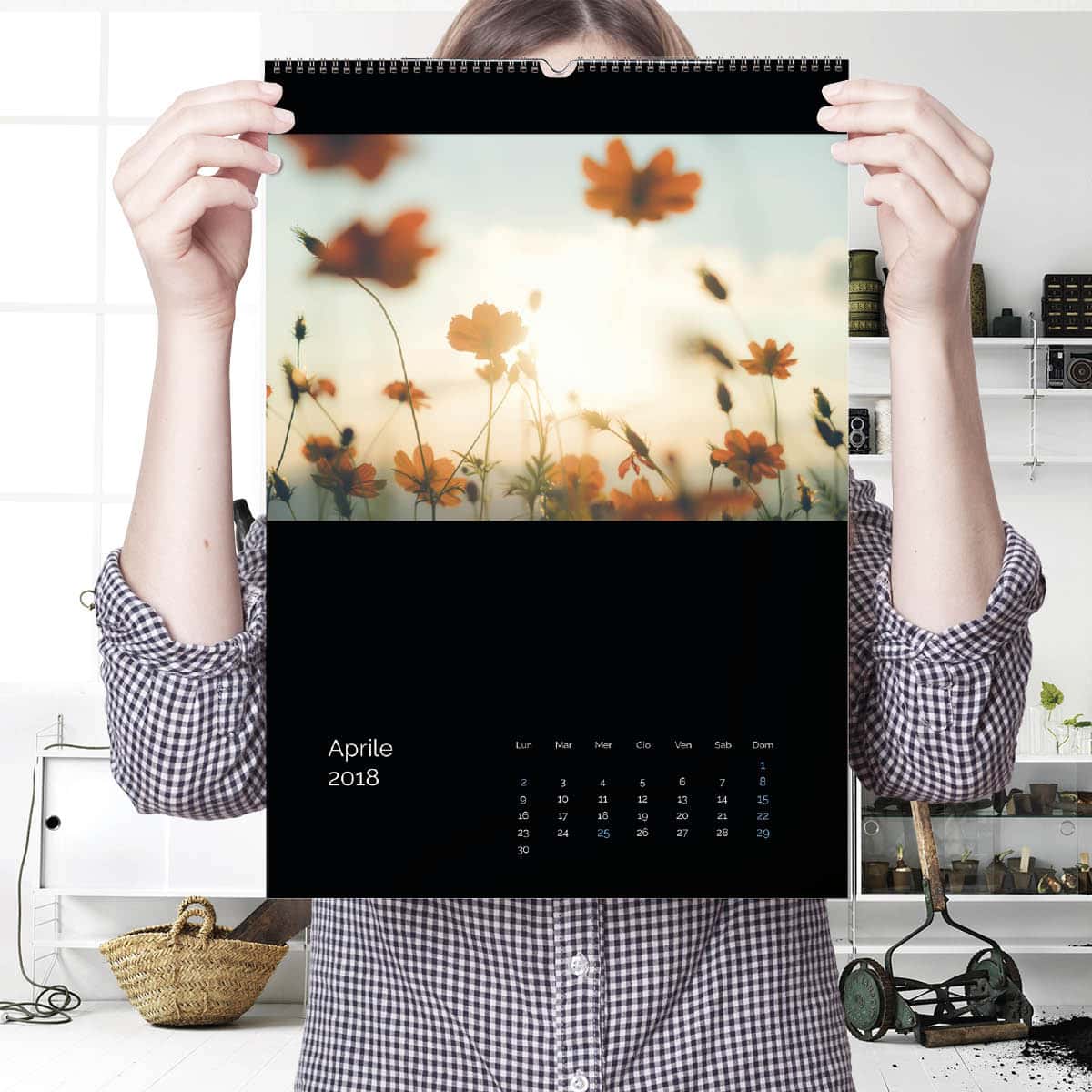 Calendario fotografico personalizzato da parete 30x44 cm