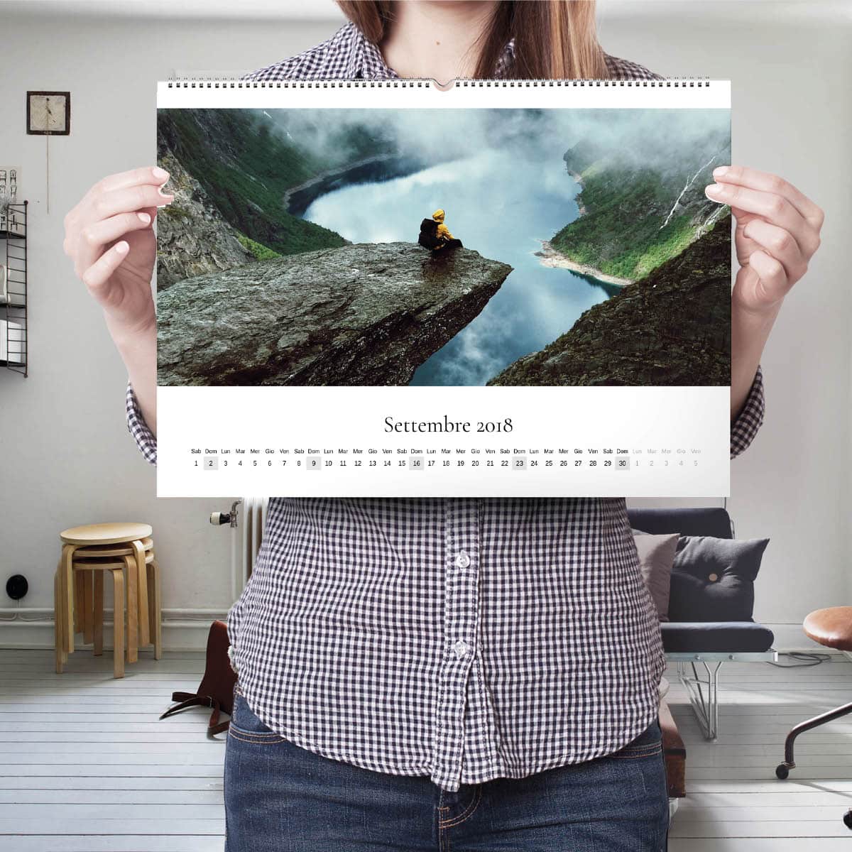 Calendario fotografico personalizzato da parete 44x30 cm