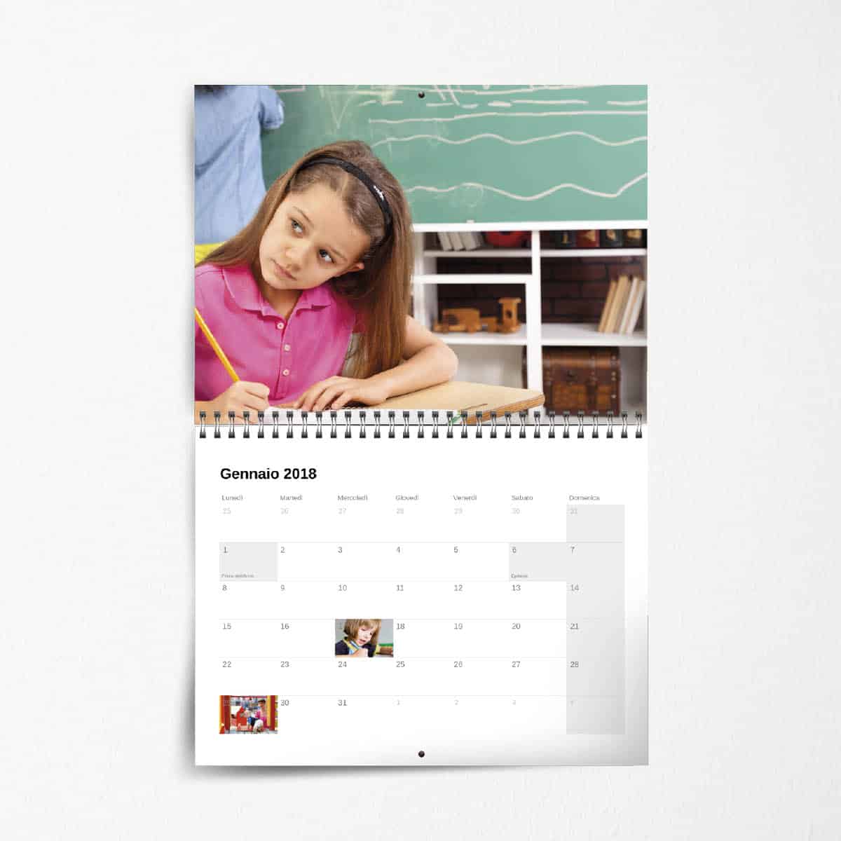 Calendario personalizzabile con foto per la scuola