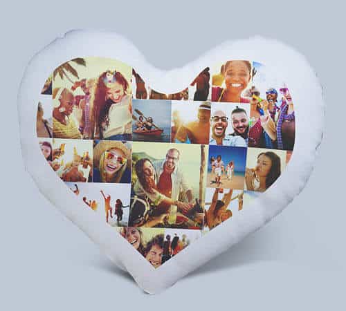 Cuscino a Forma di Cuore, Cuscino Personalizzato con Foto 40x40