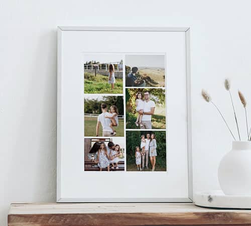 Foto con cornice personalizzata per battesimo, cresima, comunione, newborn