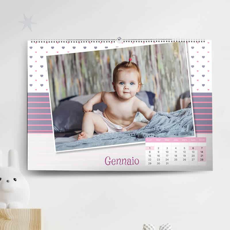 Calendario Personalizzato 12 mesi 44x30cm