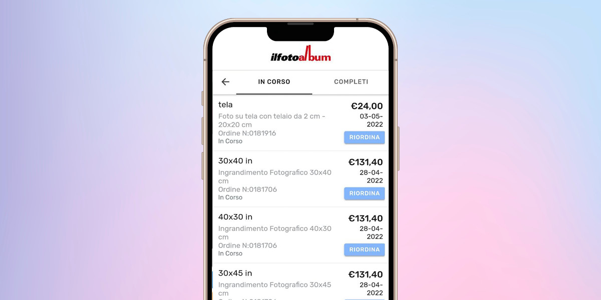 App ilFotoalbum | Gestione ordini