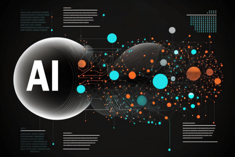 database-concettuale-infografica-ai-generazione-ai-sfondo-nero-generazione-ai