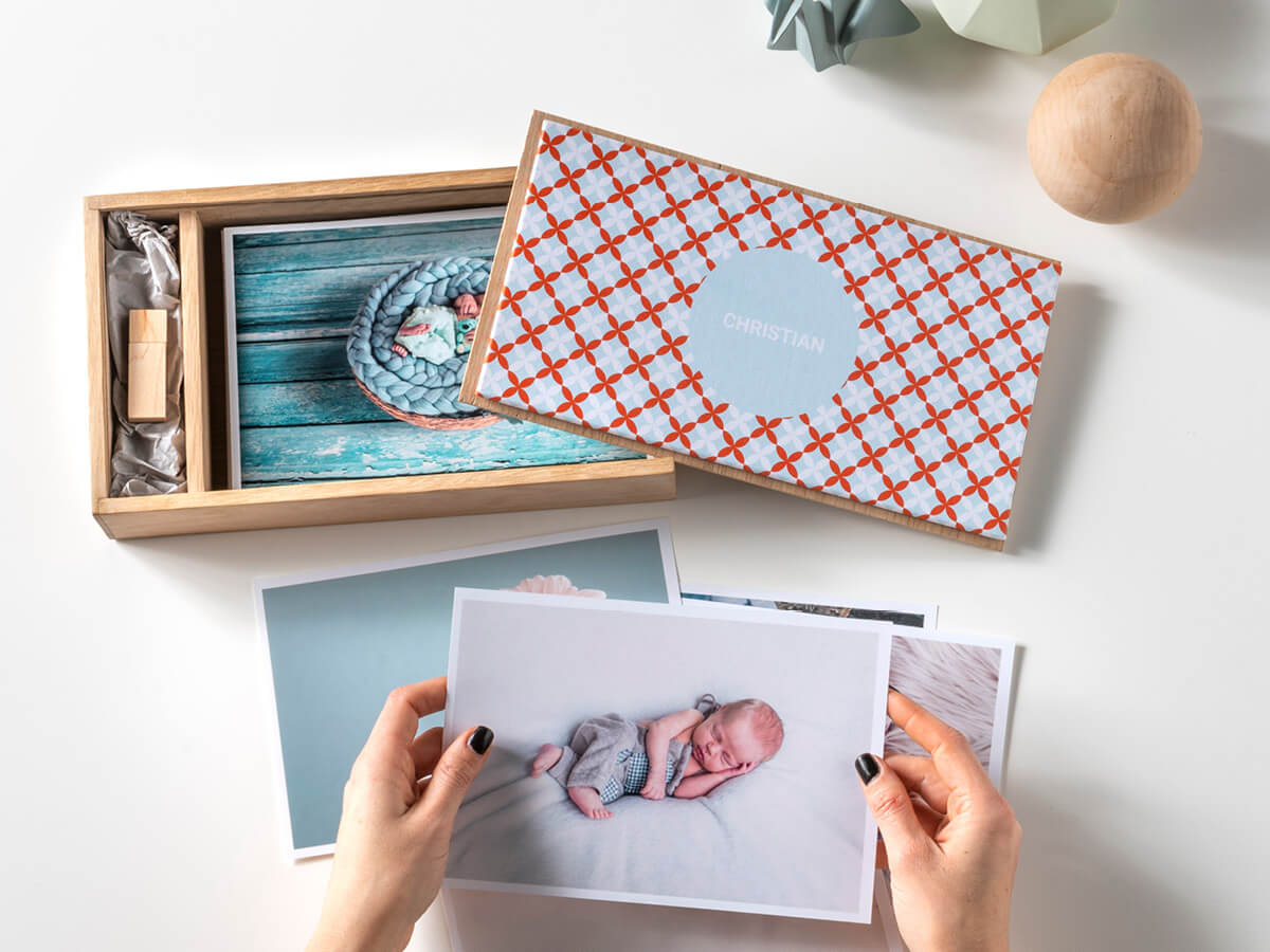 Box Foto | Memory Box: Scatola in legno con foto e chiave usb