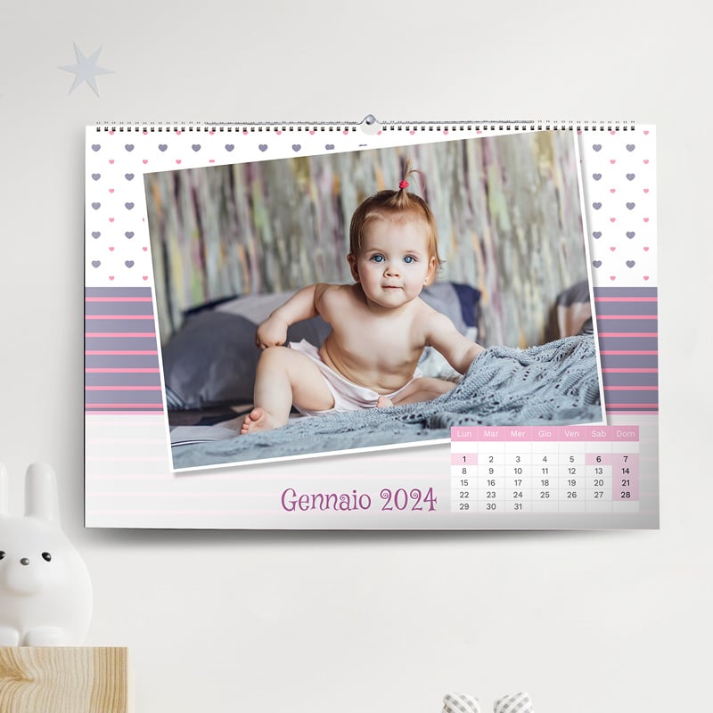 Calendario Personalizzato 12 mesi 44x30cm