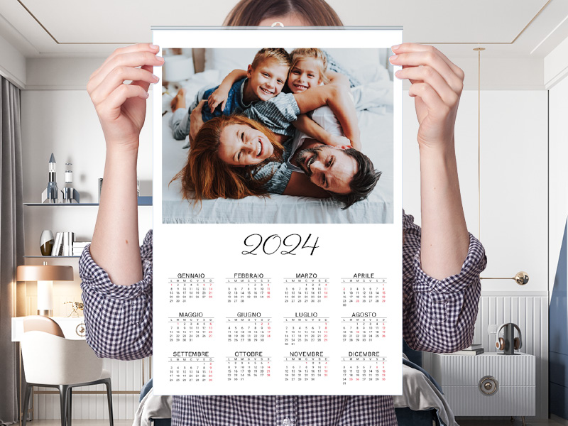 Calendario personalizzato con foto su tela 2024 cm.30x45 su